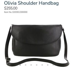 SAS USA Olivia Shoulder Handbag Black Leather Silver Hardware Suede Crossbody